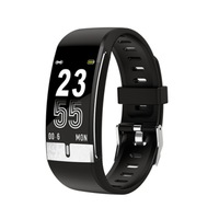 1.08 Color Screen Smart Bracelet Can Measure Temperature and Waterproof Bracelet To Monitor Blood Pressure and Oxygen-Black