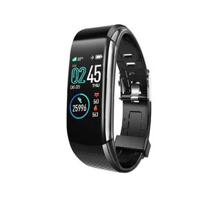 1.08inch Color Screen Blood Pressure Heart Rate Monitor Sport Bluetooth Smart Wristband Watch-BLACK