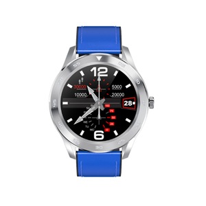 1.3 Inch Color Smart Watch Fashionable Multi-function Bluetooth Watch Measurable ECG Support Offline Payment-Silver Blue