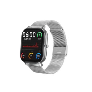 1.54 Inch Steel Band Bluetooth Call Smart Bracelet Music Control Remote Camera Pedometer Watch-Silver