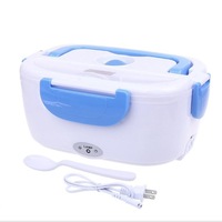 1.5L Electric Lunch Box Car Plug-in Heating Insulated Food Warmer Container Outdoor Travel BLUE COLOR