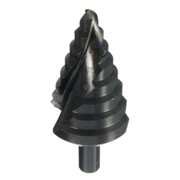 10 45mm HSS Spiral Grooved Step Drill Bit Nitriding Black Groove Core Hole