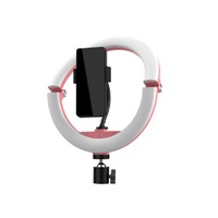 10 Inch Desktop Collapsible Fill Light Portable Mobile Phone Ring Light Selfie Beauty Lamp without Bracket-Pink