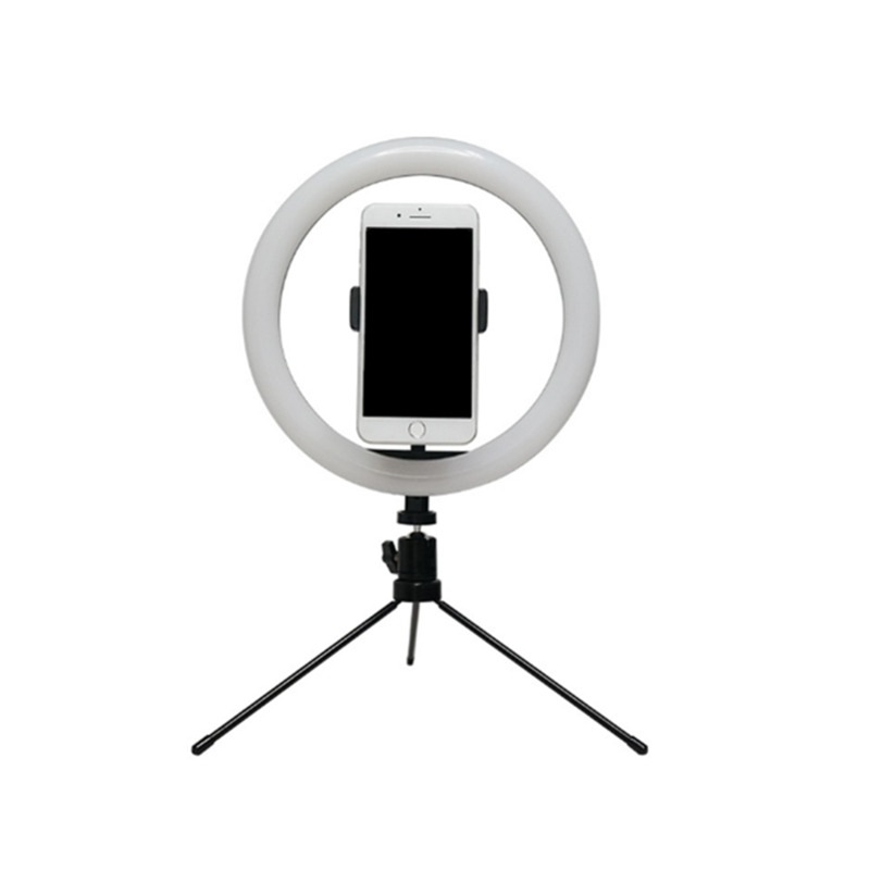 10 Inch Desktop Ring Light Fill Light Live Selfie with Metal Bracket Ring Light on-Camera Video Light-A