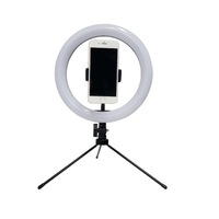10 Inch Desktop Ring Light Fill Light Live Selfie with Metal Bracket Ring Light on-Camera Video Light-B