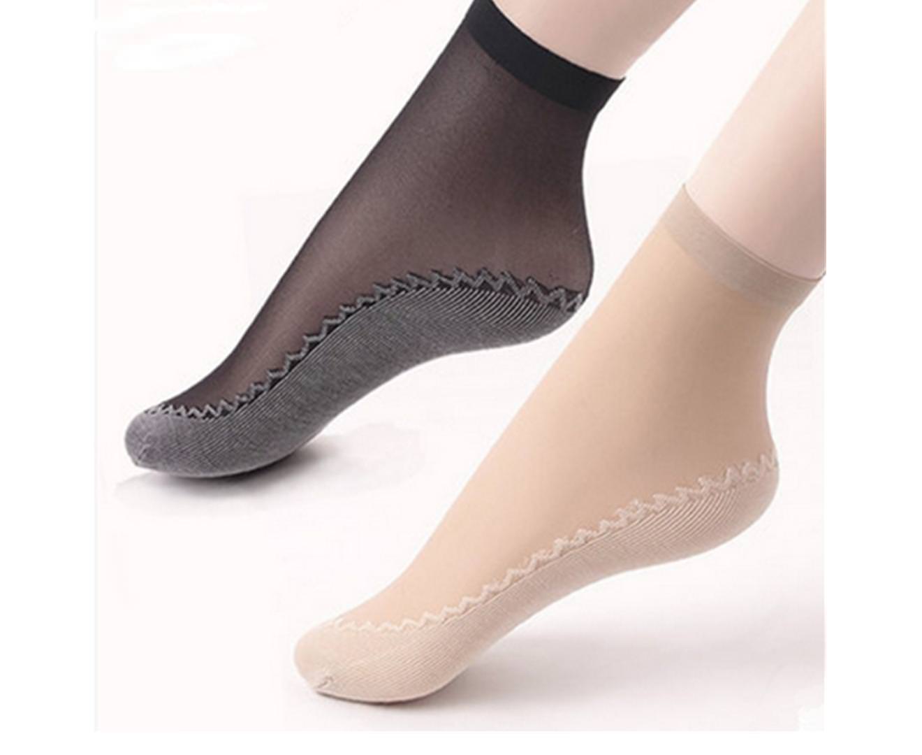 10 PAIRS Velvet Silk Socks Cotton Bottom Non Slip Sole Massage Socks