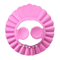 10 PCS Safe Baby Shower Cap Kids Bath Visor Hat Adjustable Baby Shower Cap Protect Eyes Hair Wash Shield for Children Waterproof Cap Pink+earflaps