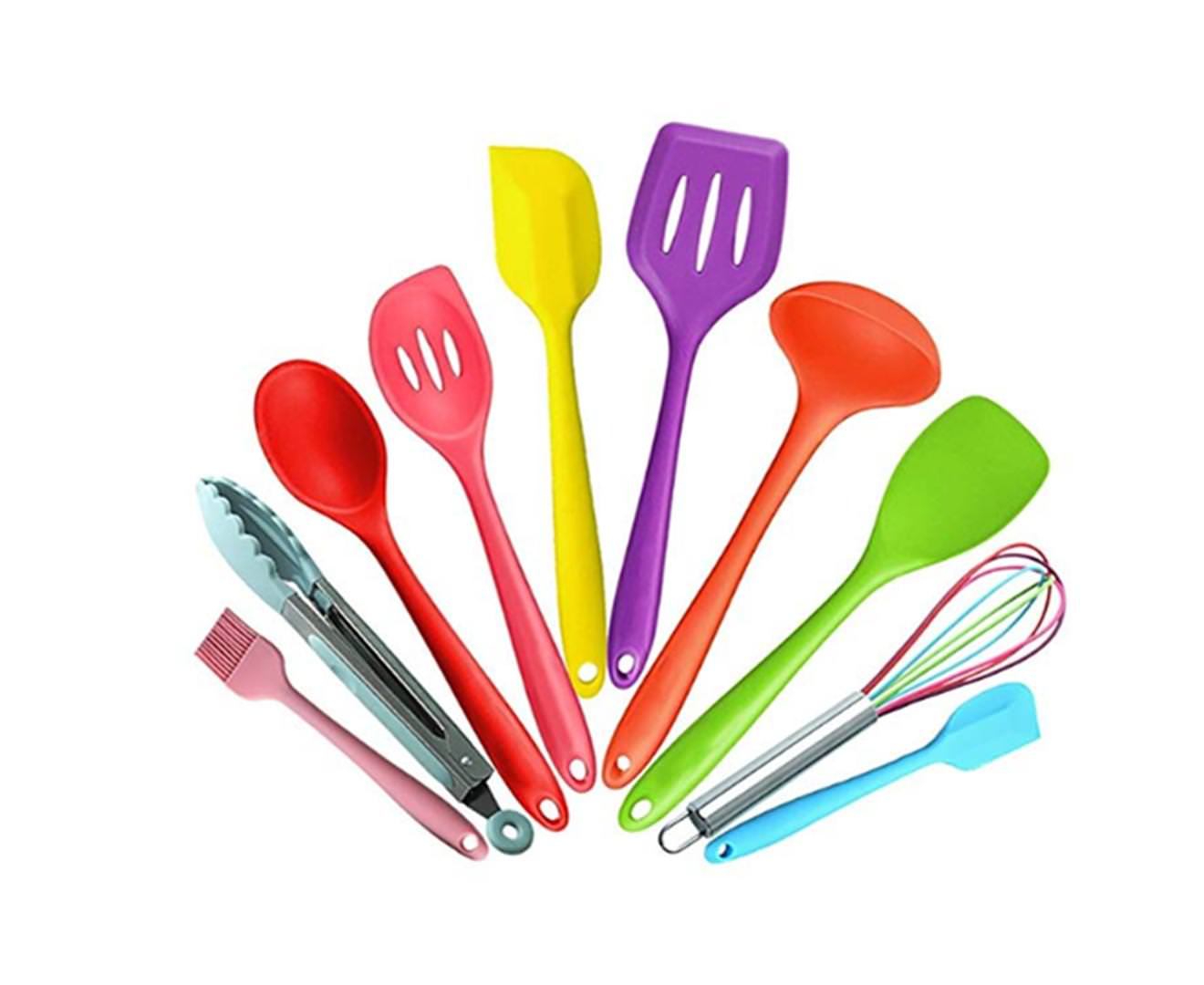 10 Pieces Color silicone non-stick utensil silicone kitchenware set
