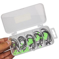 100pcs/2Set Crank Hook With Luminous Soft Non-Slip Block Lure Soft Bait Fishing Hook Set