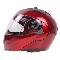 105 Full Face Helmet Electromobile Motorcycle Transparent Lens Protective Helmet Red XXL