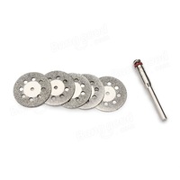 10pcs 22mm 8 Holes Diamond Coated Cutting Discs with 1 Mandrel for Dremel