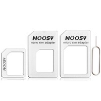 10PCS 4 in 1 ( SIM to Micro SIM Card+ Micro SIM to Standard Card + SIM to Standard Card + Sim Card Tray Holder Eject Pin Key Tool) Kit for iPhone 5 / iPhone 4 & 4S(White)