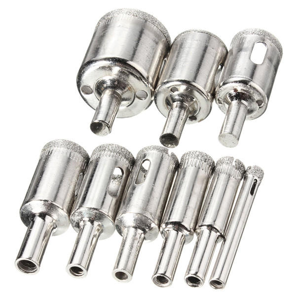 10pcs Diamond Hole Saw Drill Bit Set 6mm 30mm Tile Ceramic Glass Porcelain