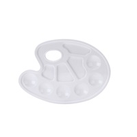 10PCS Nail Tools Painted Palette Hand Hold Round Plastic Seven-hole Pigment Plate Student Art Painting Supplies