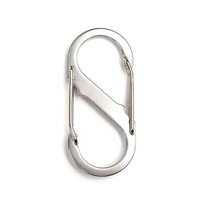 10Pcs Outdoor Equipment Large S Safety Buckle EDC Stainless Steel Carabiner Climbing Hiking Keychain STEELCOLOR COLOR