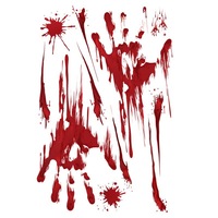 10PCS Removable Halloween Bloody Hand Print/Footprint Pattern Wall Stickers Party Prop Decor B: bloody handprints
