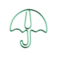 10Pcs/set Green Umbrella Shape Paper Clips Escolar Bookmarks Photo Memo Ticket Clip Stationery School Supplies Gifts
