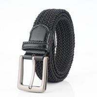 110cm 3.8cm Elastic Tactical Belt Quick Release Buckle Casual Belt BLACK COLOR