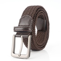 110cm 3.8cm Elastic Tactical Belt Quick Release Buckle Casual Belt BROWN COLOR