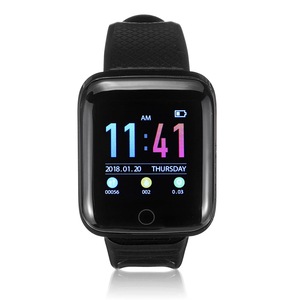 116 Plus HR Blood Pressure Oxygen Monitor Custom Dial Colorful Multi-sport Modes Smart Watch BLACK COLOR