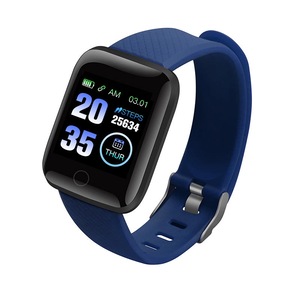 116N USB Charging Heart Rate Blood Pressure Monitor Multi-sport Modes Smart Watch BLUE COLOR