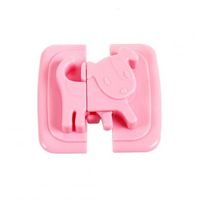 11Pcs Child Safety Cartoon Figure Multi-function Refrigerator Lock Flat Cabinet Door Lock Pink_6*6cm