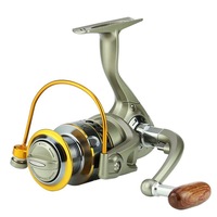 12-axis Metal Head Fishing Reel Spinning Wheel Reel Wooden Rocker Arm Sea Fishing Equipment LC1000