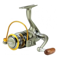 12-axis Metal Head Fishing Reel Spinning Wheel Reel Wooden Rocker Arm Sea Fishing Equipment LC3000