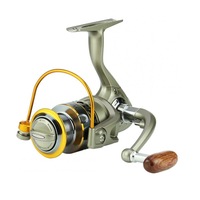 12-axis Metal Head Fishing Reel Spinning Wheel Reel Wooden Rocker Arm Sea Fishing Equipment LC4000