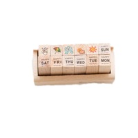 12 pcs/lot Vintage Week sunny day Plane Univeral Travel Wooden Rubber Stamp for DIY Scrapbook DIY Photo Album Cards