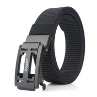 120cm x 3.4cm Zinc Alloy Buckle Men Tactical Belt Nylon Casual Belts BLACK COLOR