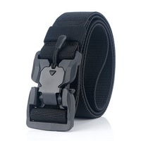 125cm ES19 Punch Free Magnetic + Elastic Buckle Tactical Belt Quick Release Nylon 2019 new style BLACK COLOR