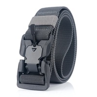 125cm ES19 Punch Free Magnetic + Elastic Buckle Tactical Belt Quick Release Nylon 2019 new style GREY COLOR