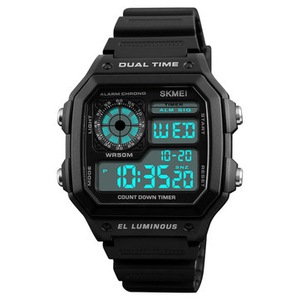 1299 Countdown Alarm Stainless Steel Waterproof Digital Watch