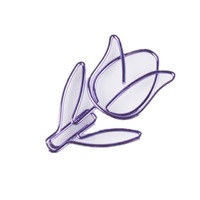 12pcs/box Purple Paper Clip Tulip Shaped Bookmark Stationery For Diy Diary Album Office Student Marking Clips