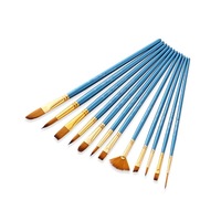 12PCS Painting Oil Brush Watercolor Brush Set Student Gouache Watercolor Oil Brush Set