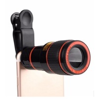 12X Zoom Optical Mobile Phone Telephoto Camera Lens with Clip - Black