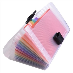 13 Grids A6 Document Bag Cute Rainbow Color Mini Bill Receipt File Bag Pouch Folder Organizer File Holder Office Supply