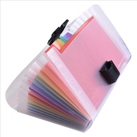 13 Grids A6 Document Bag Cute Rainbow Color Mini Bill Receipt File Bag Pouch Folder Organizer File Holder Office Supply