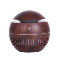130ml Wood Grain Humidifier Wood Grain Aromatherapy Machine Anti-dry Protection Desktop Mini Air Purifier-Brown
