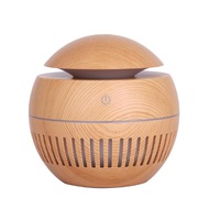 130ml Wood Grain Humidifier Wood Grain Aromatherapy Machine Anti-dry Protection Desktop Mini Air Purifier-Yellow