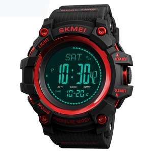 1358 3ATM Waterproof Smart Watch Pedometer Barometer Thermometer Altimeter Compass Outdoor Climbing Smart Bracelet RED COLOR