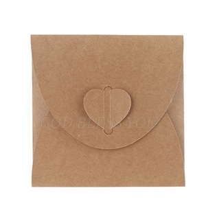 13x13cm Heart Kraft CD Paper Case Bag,CD Sleeves Discs DVD Packaging Bag Box Kraft CD Case Cover Envelope for Party