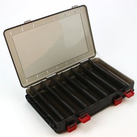14 Compartments Brown Double Sided Lattice Fishing Lure Hook Tackle Storage Case Fishing Box
