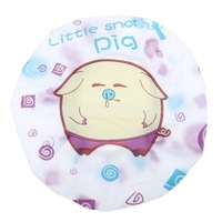 15 PCS Cute Cartoon Women Kids Shower Caps Colorful Bath Shower Hair Cover Adults Waterproof Bathing Spa Cap(Pig)