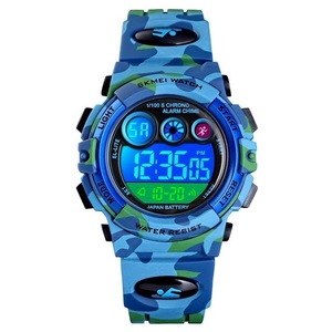 1547 Energetic Dial Design LED+EL Lights 5ATM Sport Kids Watch Digital Watch