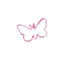 15Pcs Pink Butterfly Shaped Paperclip Cute Metal Paper Clips Kawaii Stationery