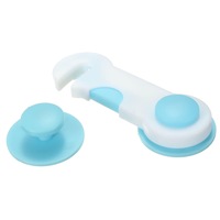 15Pcs Safe Lock Blue&White Plastic for Cupboard Door Drawers Security with Glue
