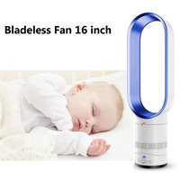 16 inch Household Mute Shaking Head Remote Control Desk Electric Leafless Fan (Blue)