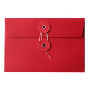 17*11.5CM Postcard Envelope Vintage Handmade Red and Black Buckle File Bag Photo Storage Paper Bag